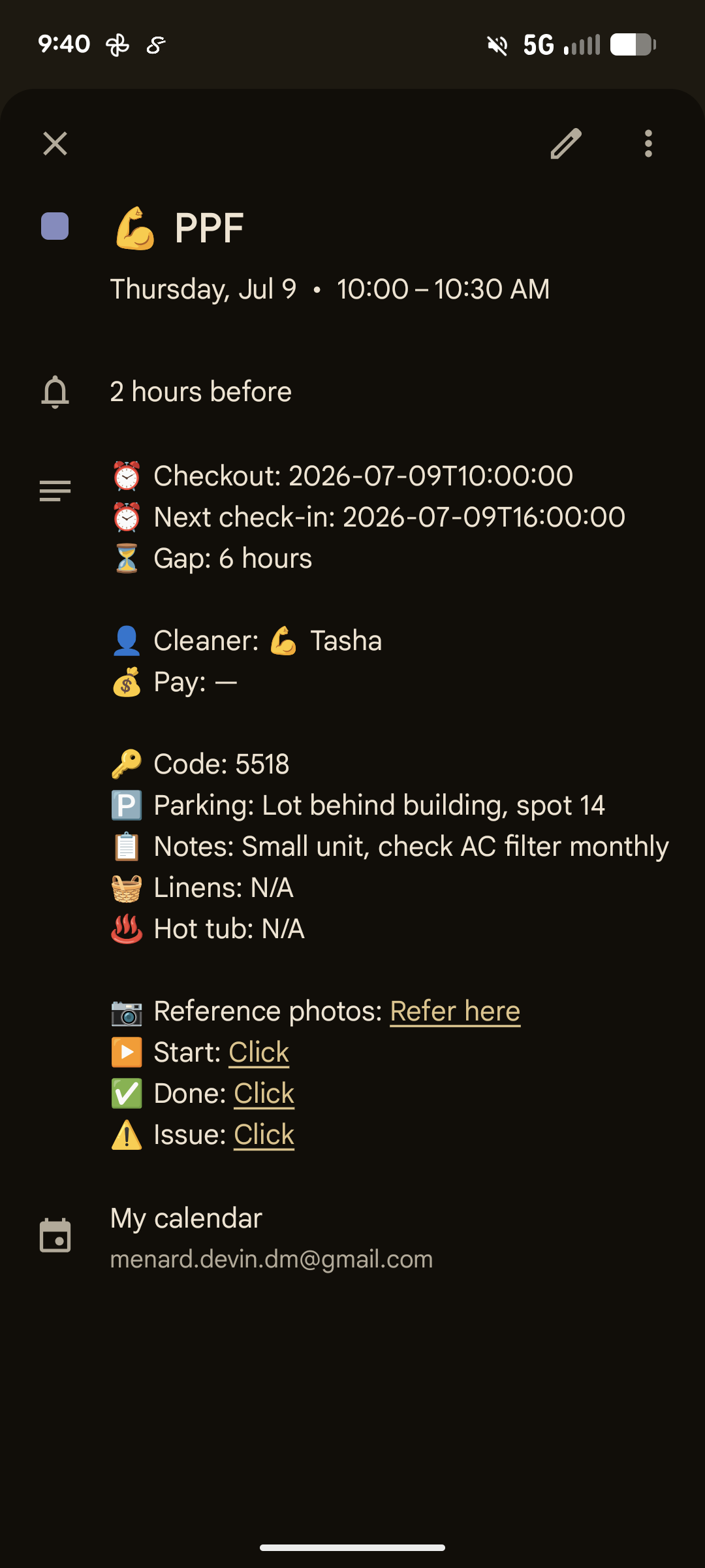 Job detail card